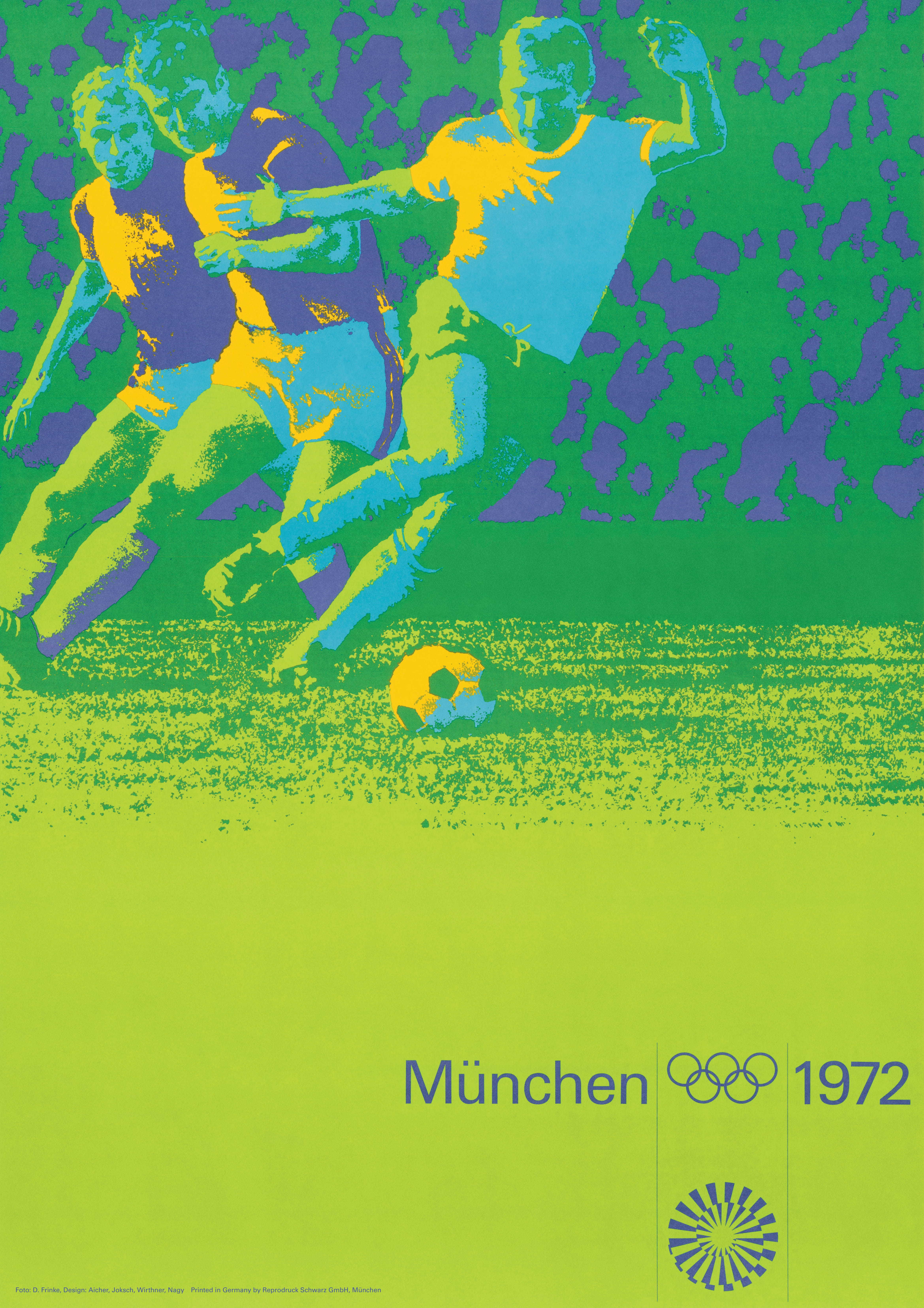 OP Olympiade 1972 Plakat Fussball A1 1221 LE 1